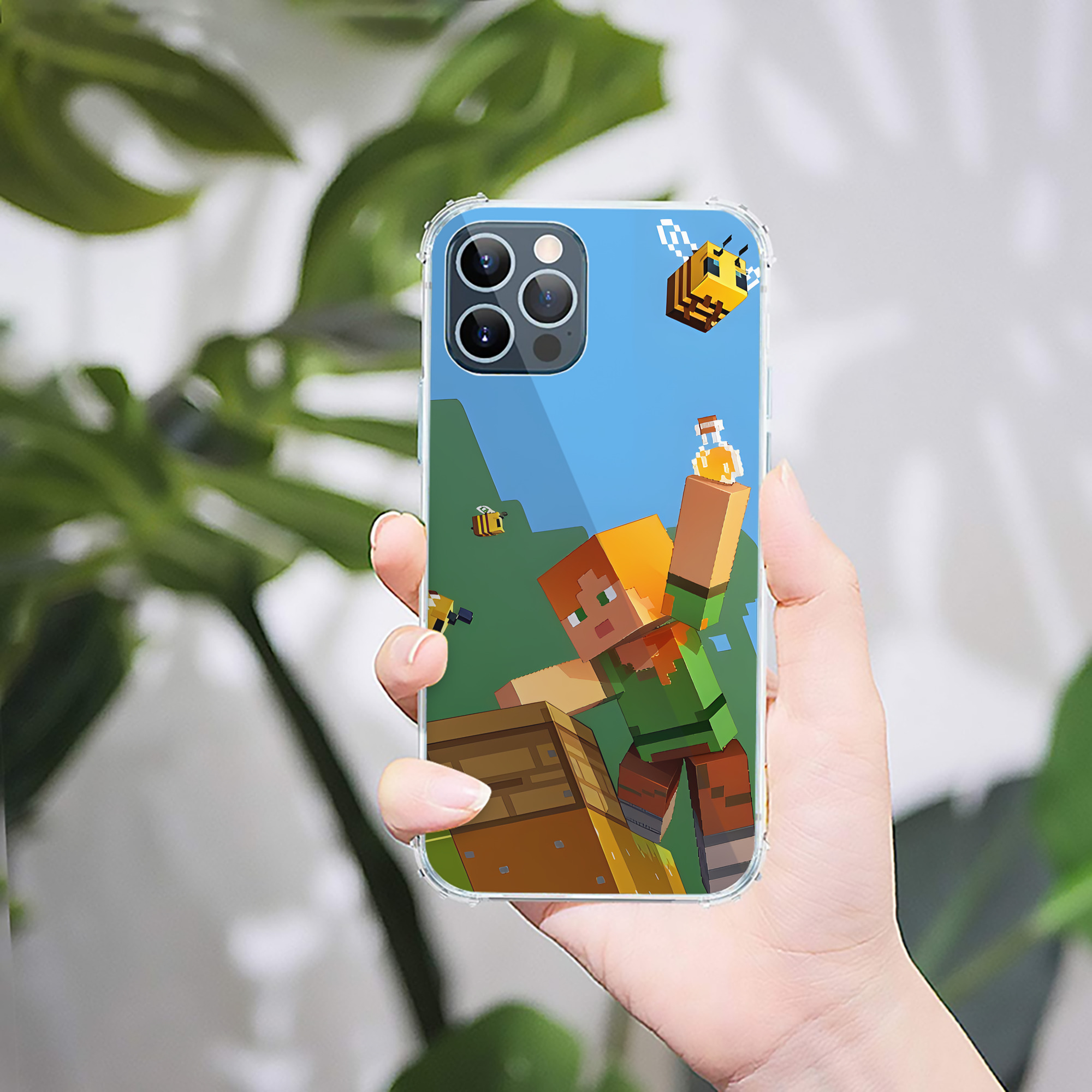 （画像用） マインクラフト ブロックの世界 Minecraft MC Block world 【iPhone 12シリーズ対応】透明スマホケース（クリアソフトケース）